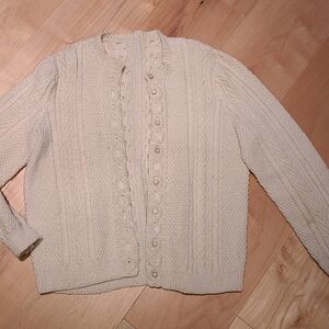 Elegant Cream Cable Knit Sweater